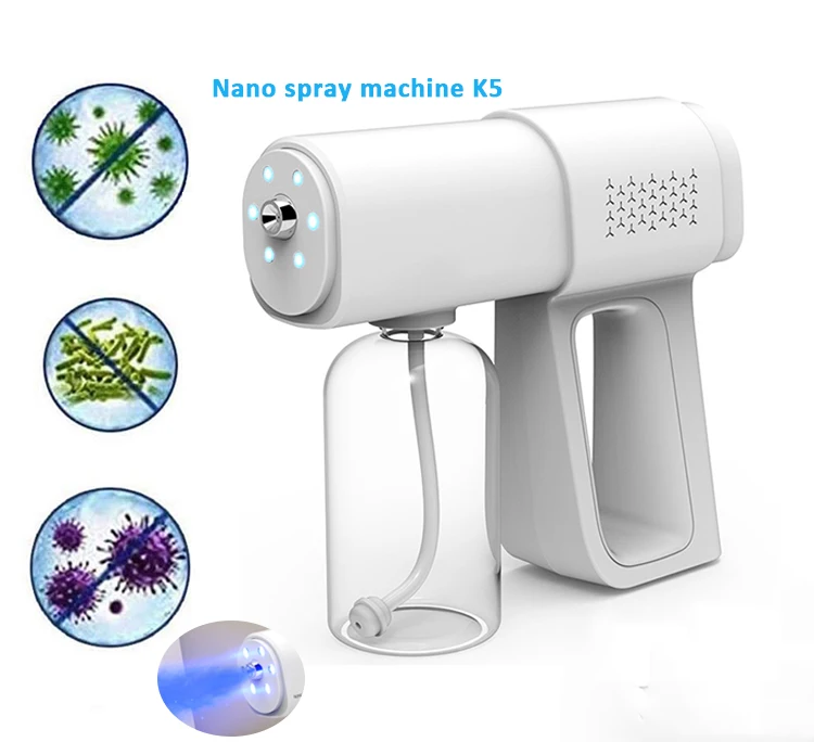 Blitzblue Adjustable blu ray anion nano spray gun k5 portable rechargeable nano steam gun k5 disinfecting power spray gun