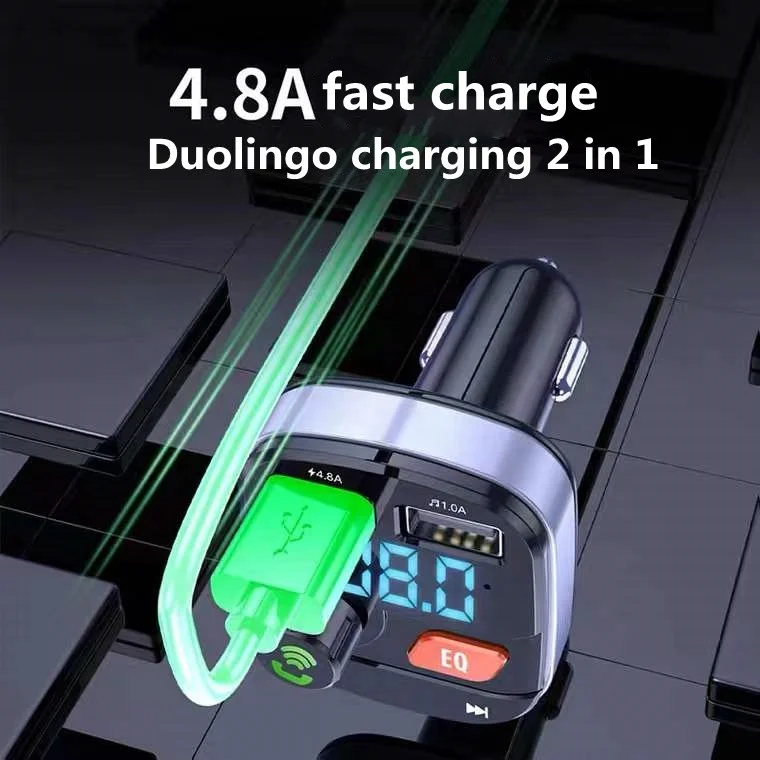 Car 3.1A dual USB charger EQ car BT5.0 Bluetooth MP3 player FM transmitter
