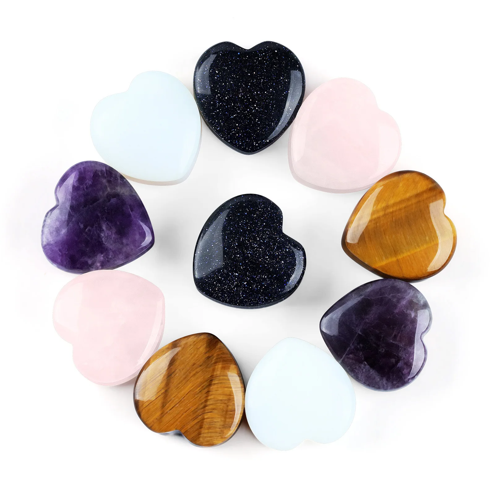 Heart Natural Stone Cat Eye Ear Plugs Tunnels Piercing Body Jewelry Earring Ear Gauges Expander Body Piercing Jewelry Ear Stud