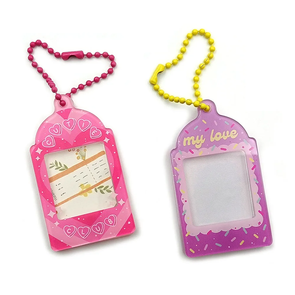 Custom printed acrylic photo insert shaking Charms key chains