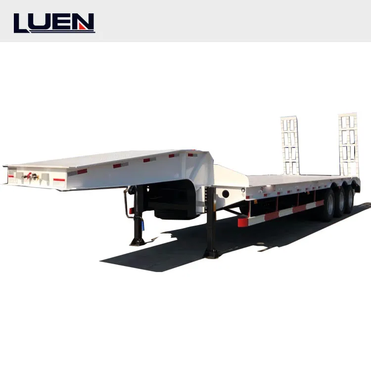 Vehicle Master lowbed truck trailer 3 axis 4 axle 60 80 100 tons heavy duty gooseneck lowbed semi trailer