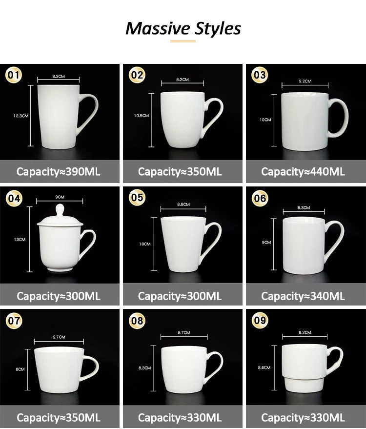 Customized blank sublimation bone china mags wholesale logo 340ml glossy cheap sublimation mugs
