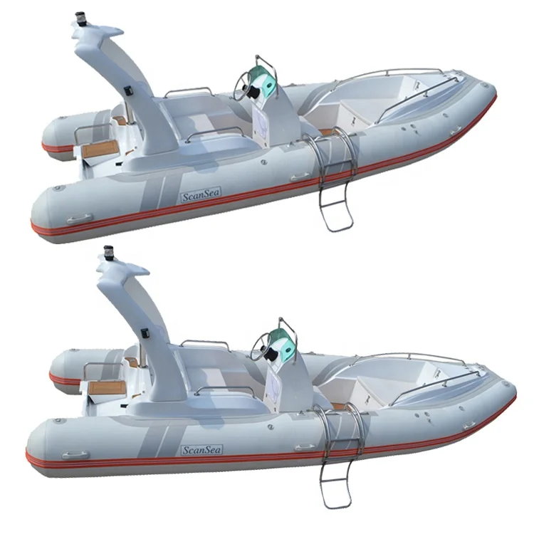 CE ORCA Hypalon 5.8m 9 Passengers Deep V-fiberglass Hull Rigid Inflatable Boat With Double Fiberglass Deck