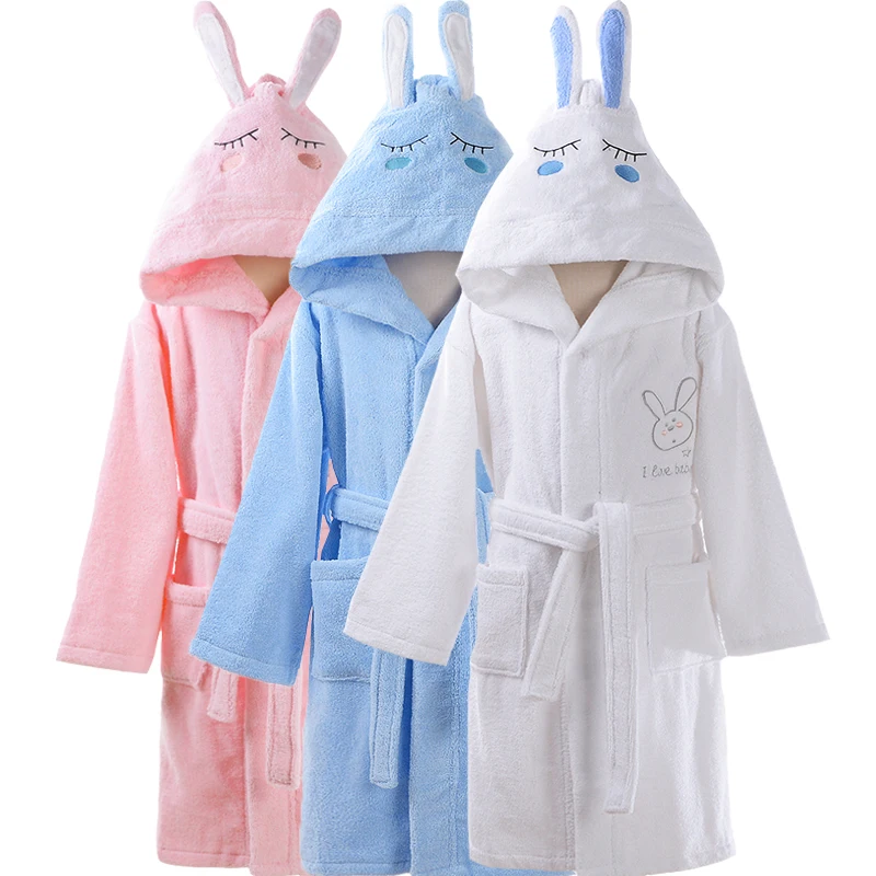 soft kids bath robe organic bamboo terry children bathrobe with hood