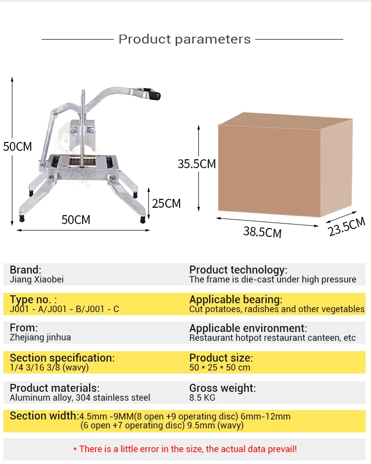 Manual Kitchen Tool Fruit Vegetable Onion Cutter Potato French Chips Slicer
