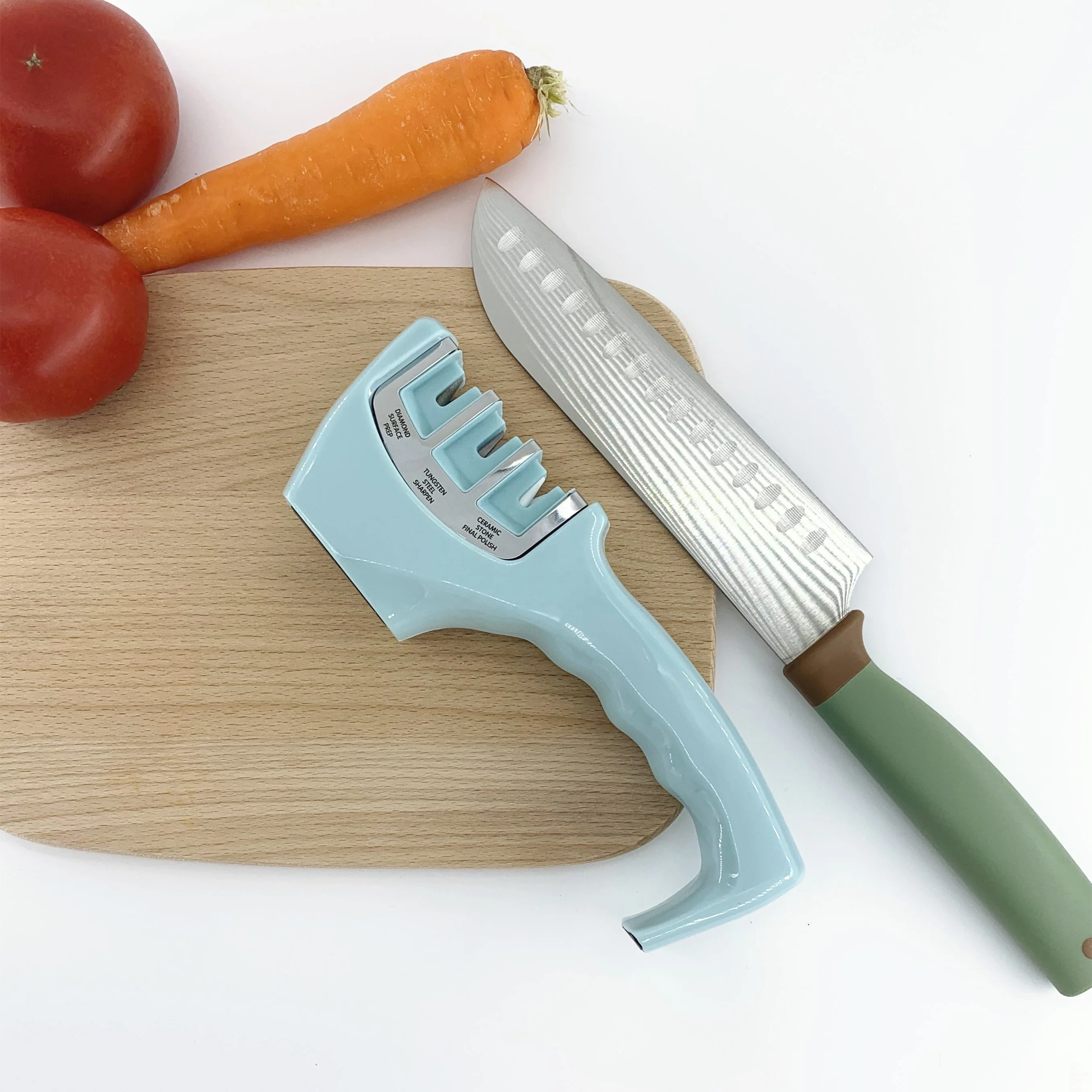 Высокое качество и хорошая почтовый ящик из нержавеющей стали многофункциональный с металлической ручной 3 ступени нож и ножницы точилка