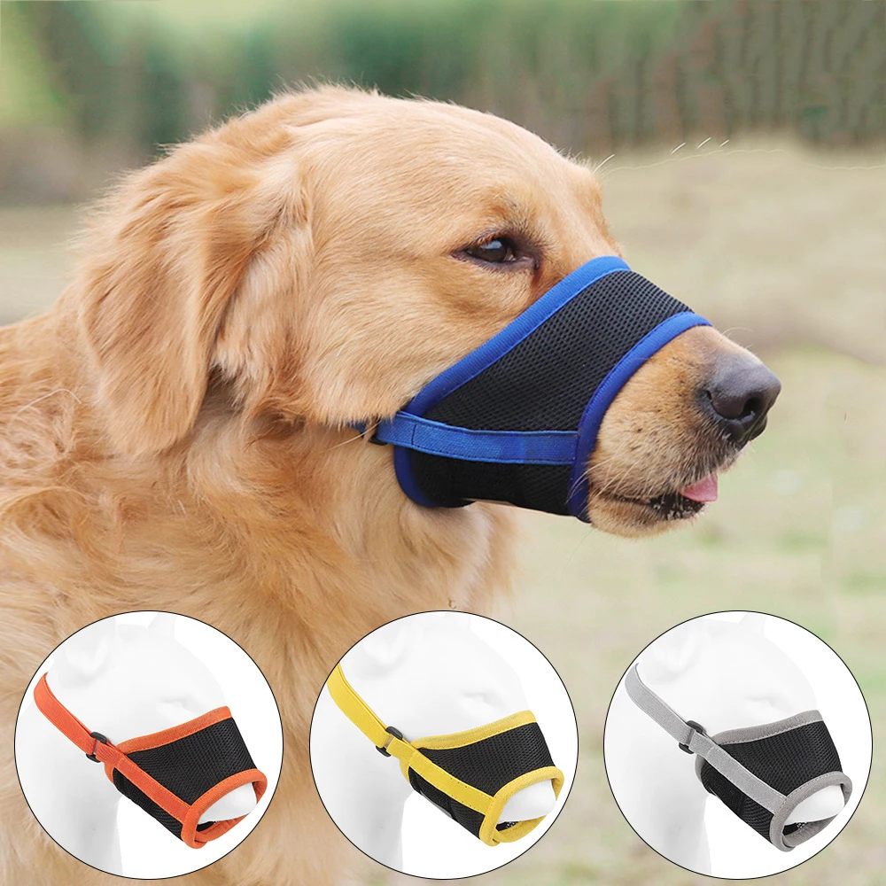 Adjustable Air Mesh Prevent Biting Barking Chewing Soft Muzzle Small Medium Large Dog Muzzle