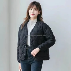 Womens quilt down jacket ultra Lightweight Foldable White Duck Down Filled puffer quilted jacket women plaid jacket