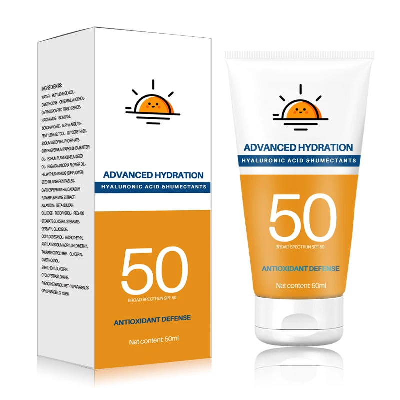 Solar Cream Custom Private Label Sun UV Protection Gel All Skin 50SPF Sun Block Cream