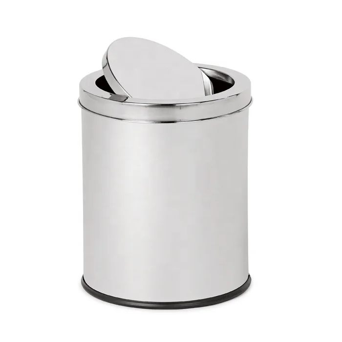 
3L 5L 12L new design satin stainless steel swing top waste bin swing cover trash bins In Kitchen 