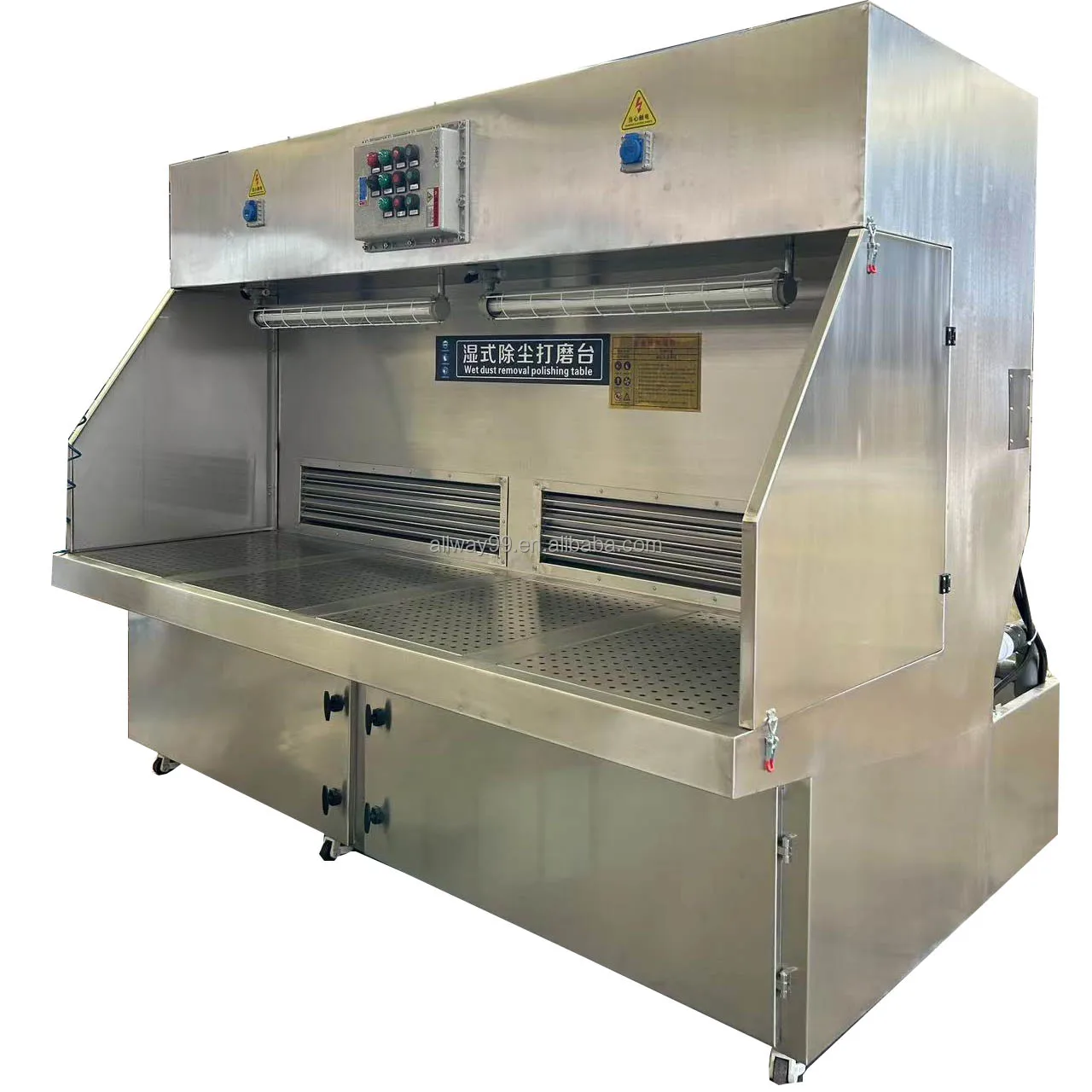 6kw customized dimension industrial grinding cabin water curtain 2m/3m/4m stainless dust removal water curtain grinding table