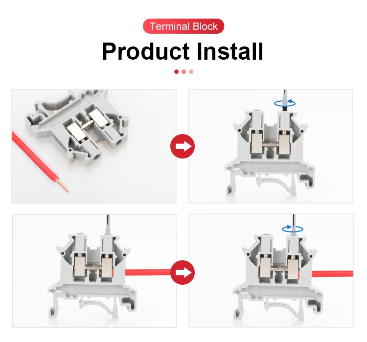 Factory Price Uk Waterproof Din Rail Electric Plastic Screw Clamp Terminal Block