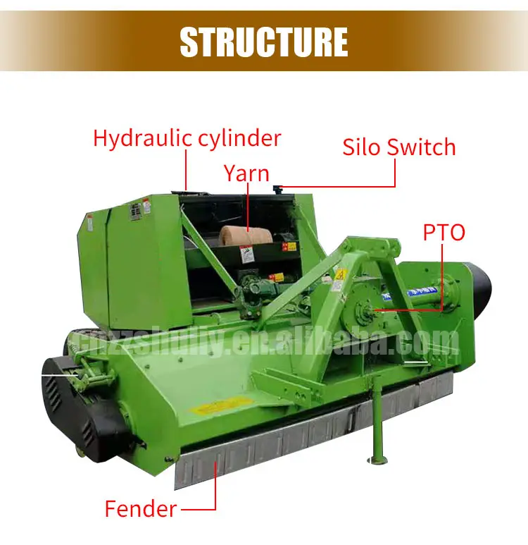 Tractor driven Round silage harvester and baler machine mini round hay balers price