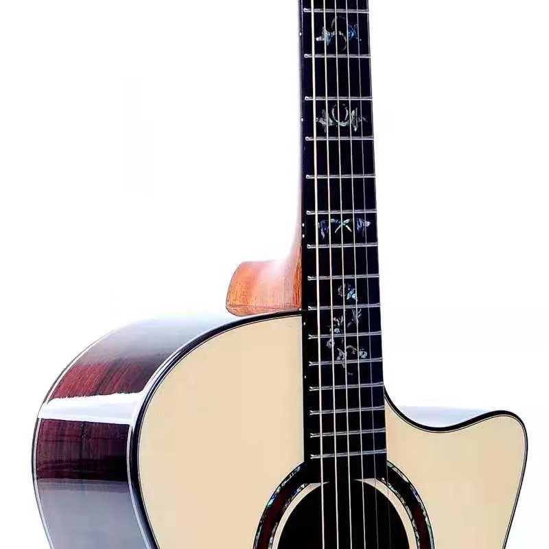 Geake S-600AC High-End Handmade Acoustic Electric Guitar High-Gloss Solid Spruce with Mahogany Rosewood Sides Wholesale Service