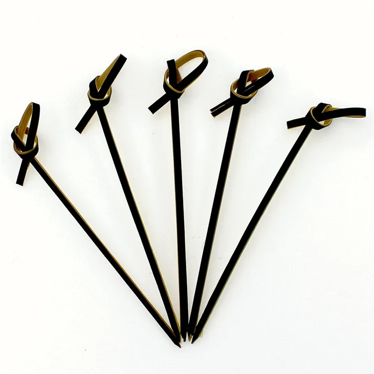 Stick Drink Cocktail Wooden Knot Fork Raw Bamboo Pick