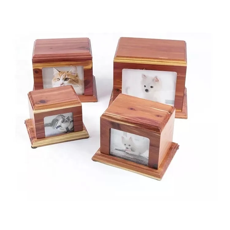 Wholesale High Quality Wooden Urns Pet Caskets Wood Memorial Cremation Box