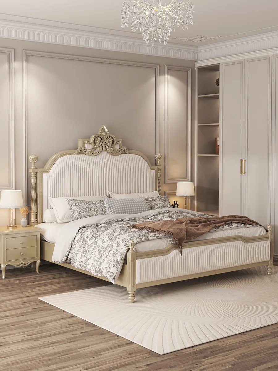 Factory custom wholesale Luxury Bedroom beds  King Size Leather Bed  Set Italian Modern Style High-end Fashion Furniture