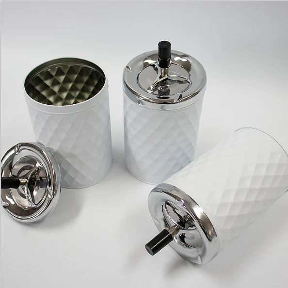 Press and rotate diamond shape tin material ashtray SW200502