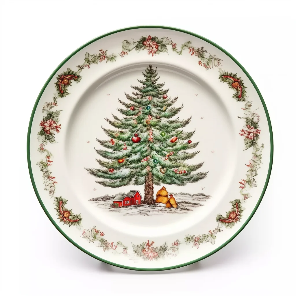 Custom 12pcs porcelain dinnerware set with customized xmas design , gift set christmas dinner plate
