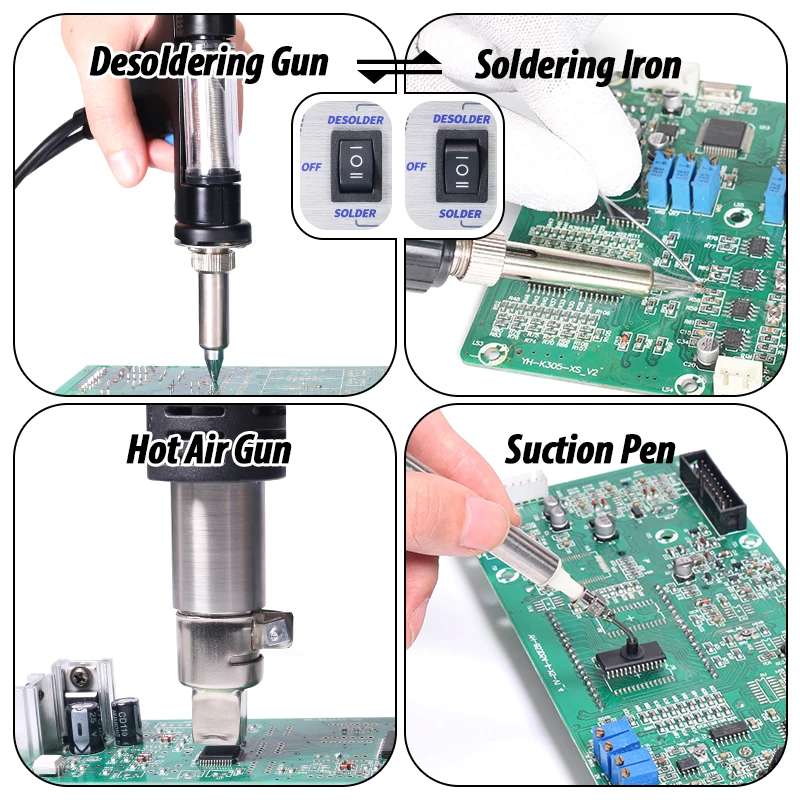 4 in 1Soldering Station BGA Repair Machine Hot Air Suction desoldering gun WEP 948-II