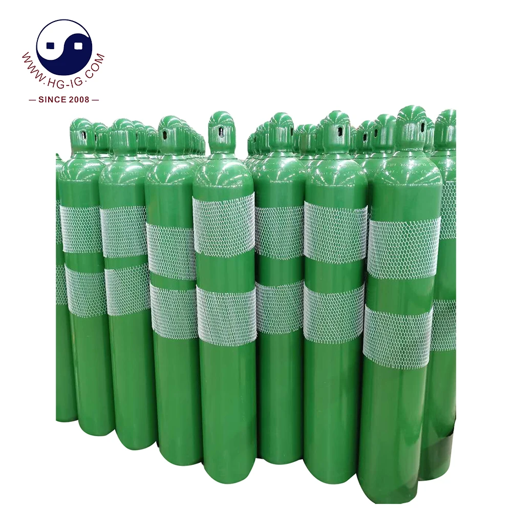 HG-IG 40L Industrial Seamless Gas Cylinders For Compressed Argon Nitrogen Helium Carbon Oxide Oxygen