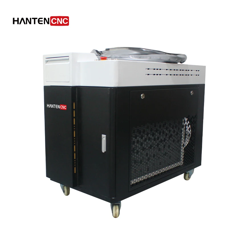 HANTENCNC continuous laser rust removal machine 1000W 2000W 3000W stainless steel oil stain removal laser cleaning machine