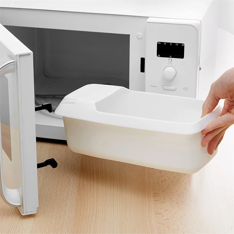 Kitchen 2-in-1 Microwave Cuisine Cooker Plastic Pasta and Vegetables Box Storage