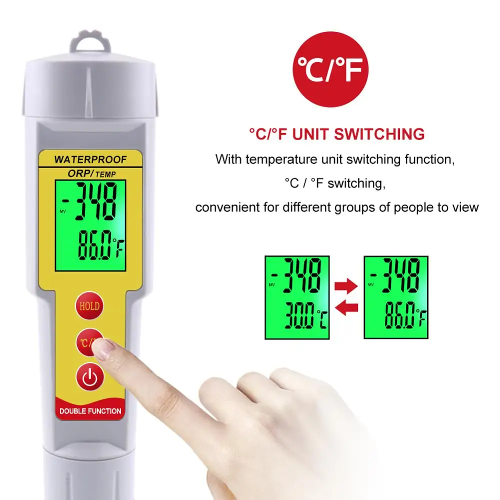 Digital portable ORP Meter for water quality temperature ORP-619 high precision accuracy ORP pen Oxidation-Reduction Potential