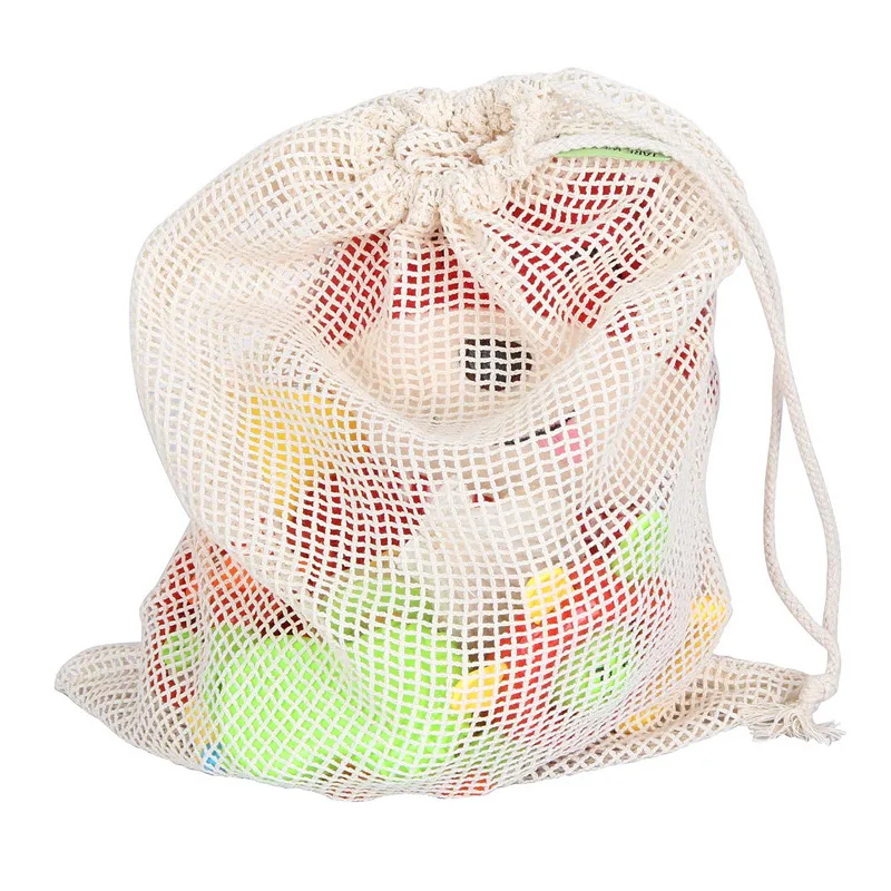 
Reusable Organic Muslin Cotton Mesh Grocery Shopping Produce Bags food storage Grocery Shopping bags 