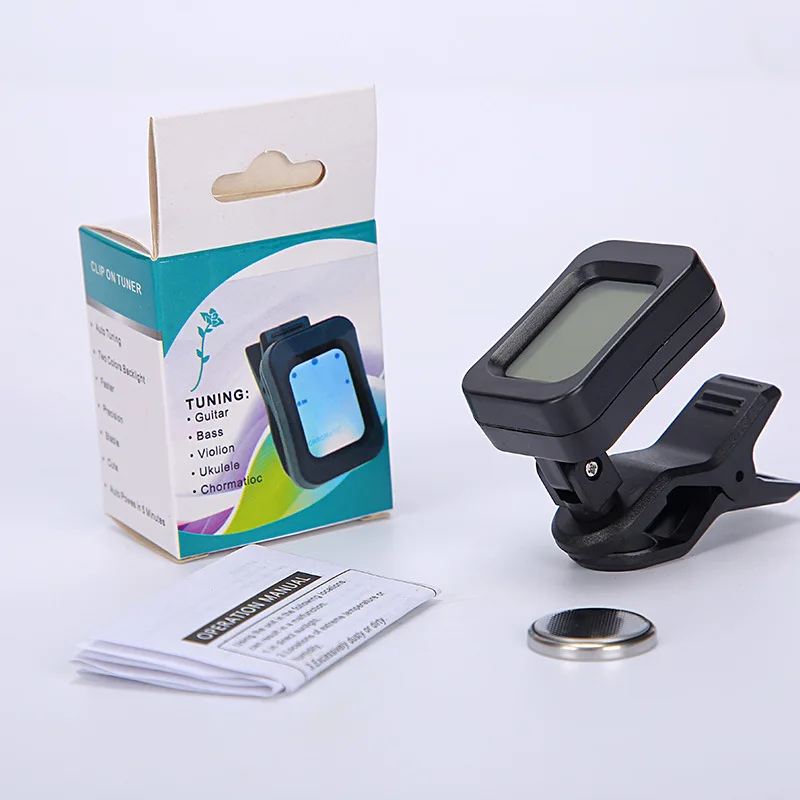 wholesale guitar tuner 12 equal temperament ukulele bass violin electronic tuner universal musical instrument accessories