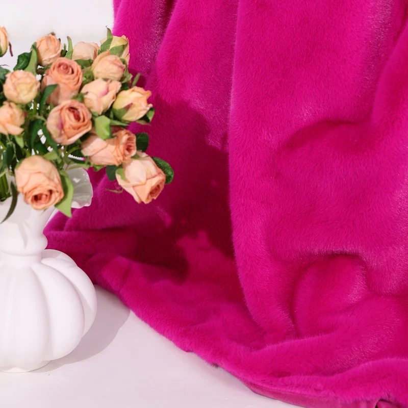 High Quality Home Decor Handmade Solid Color Sheepskin Cushion Faux Fur Throw Pillow