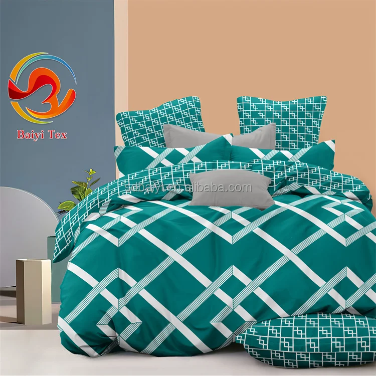 Hot selling soft king size 100% cotton flat bed sheet 4 pieces luxury designer bedding sets for bed