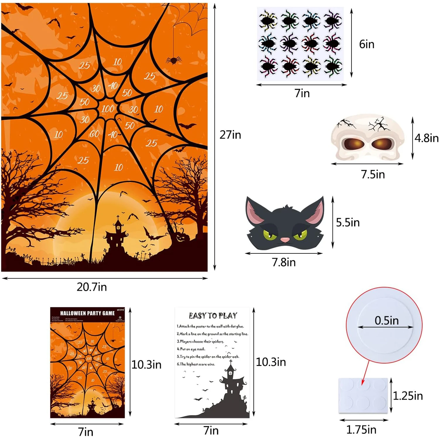 Redwood Halloween Painting Horror Dark Night Bat Castle Retro Poster Custom Printing Paper Family Wall Picture Game Poster