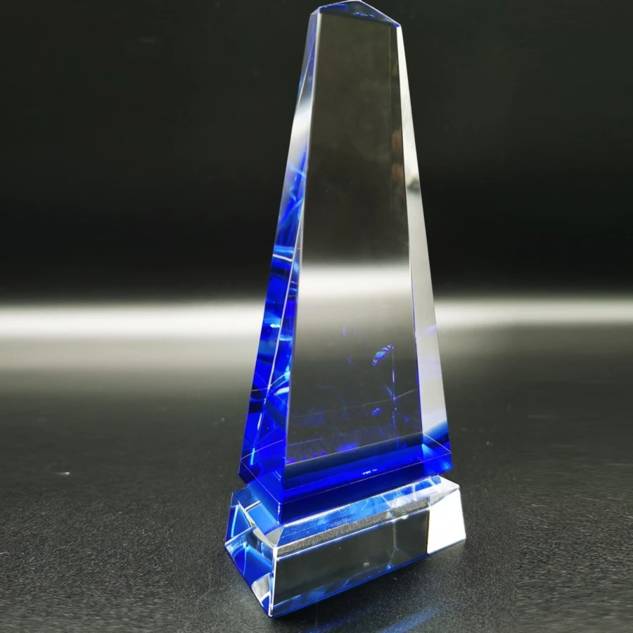 Customized And Attractive Design With A Prism Shaped Blank Base, Clear Holiday Souvenir, Blank Crystal Trophy
