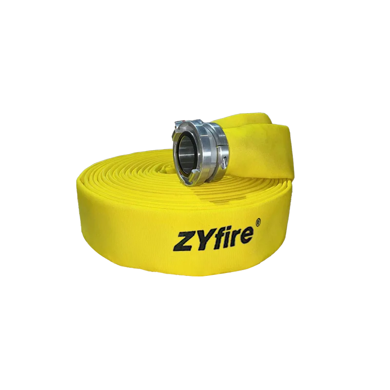 ZYfire Fire Fighting Equipment Yellow EPDM /TPU Lining Double Jacket Hose with Storz Self-locked CouplingLayflat Fire Hose
