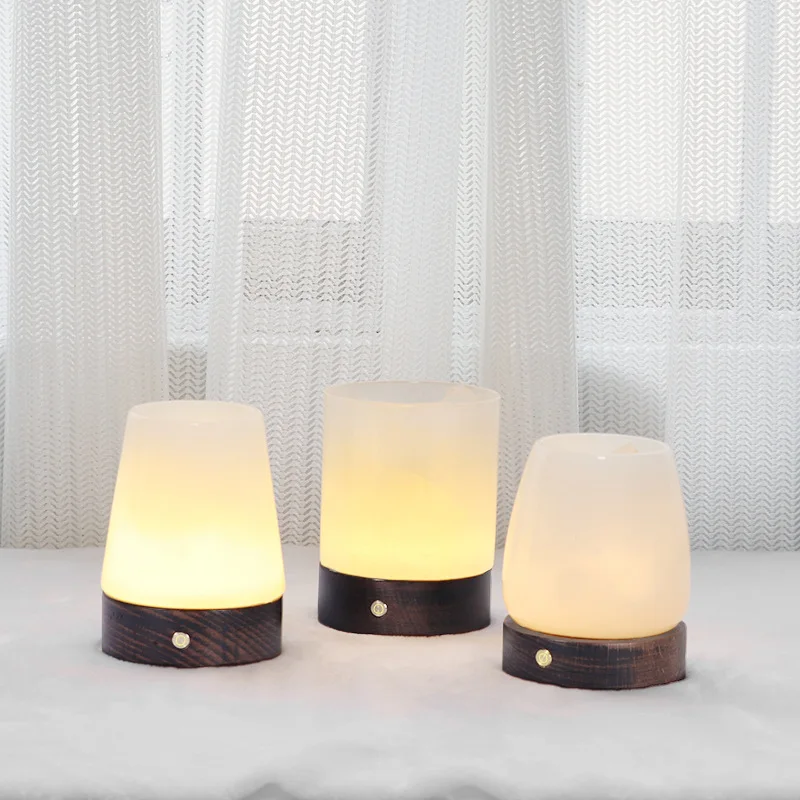 HZX Modern Nordic Style LED Table Lamp Creative Onyx Stone Silver with Marble Base for Bedroom Home Decor