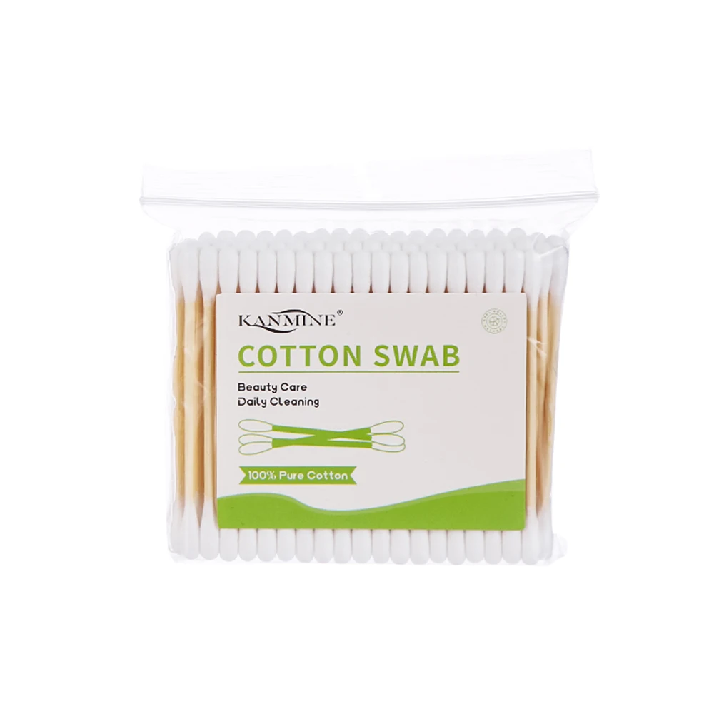 100pcs ear cleaning bamboo sticks cotton buds swabs with private label