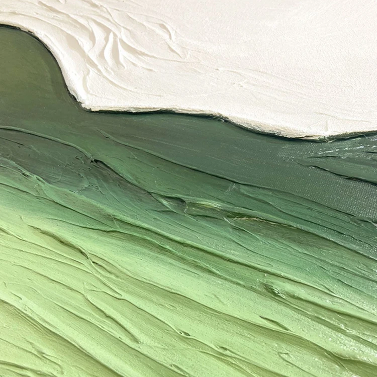 Abstract Oil Painting on Canvas Framed Textured Hanging Artwork Wall Decoration for Project Villa Mock-up