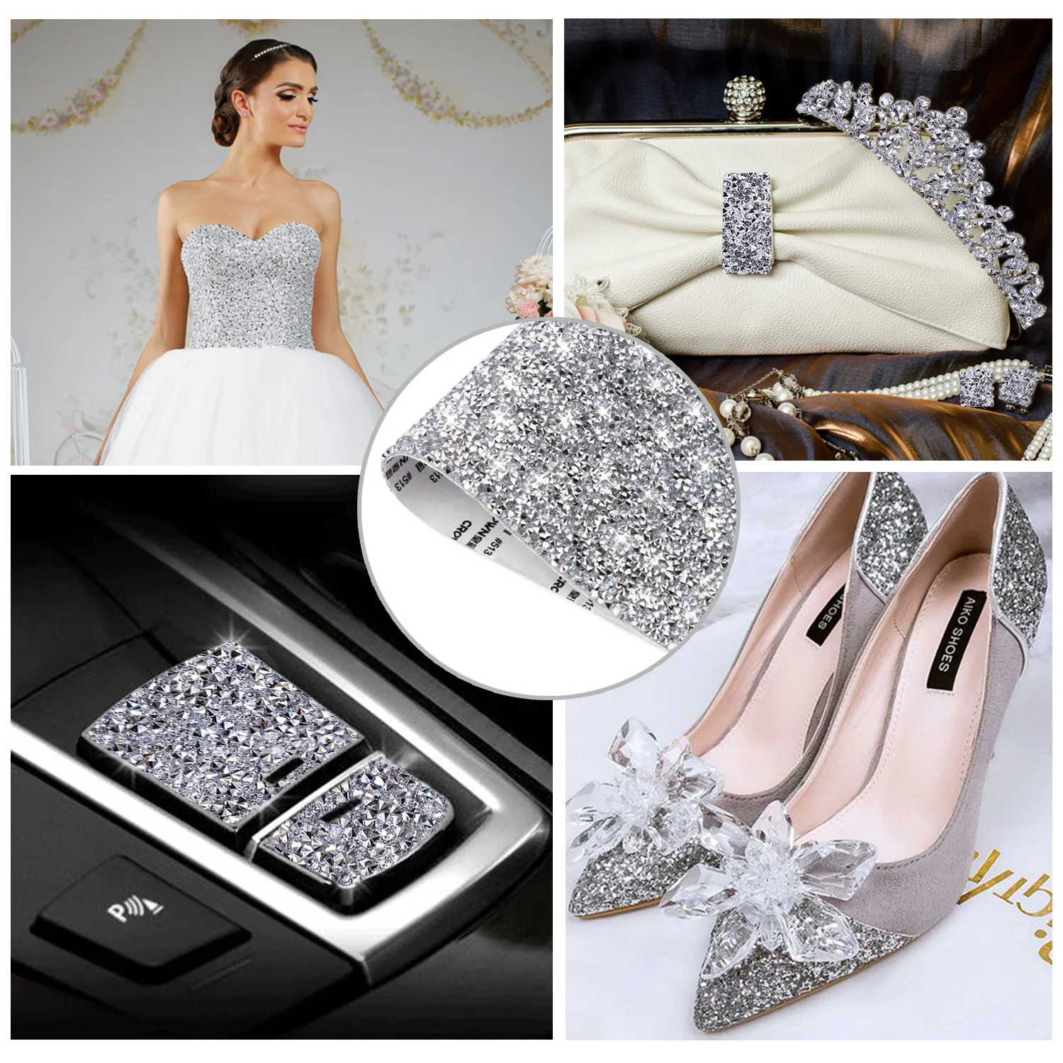  AIRHINE Bling Crystal Resin Rhinestones Sticker
