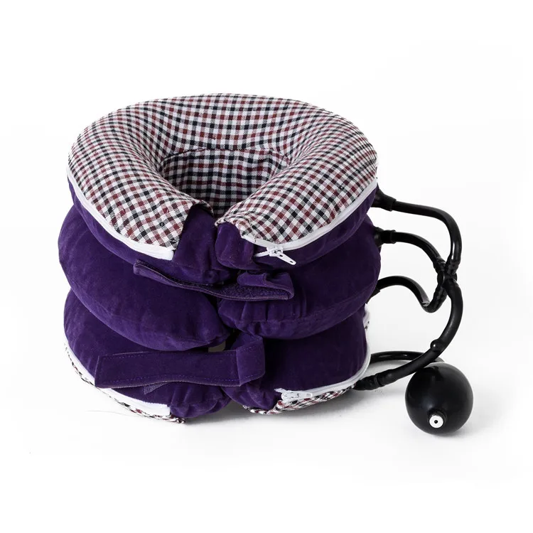 2022 Most Popular Flannel Medical Health Care Cervical Unisex Soft Material Inflatable & Adjustable Neck Traction