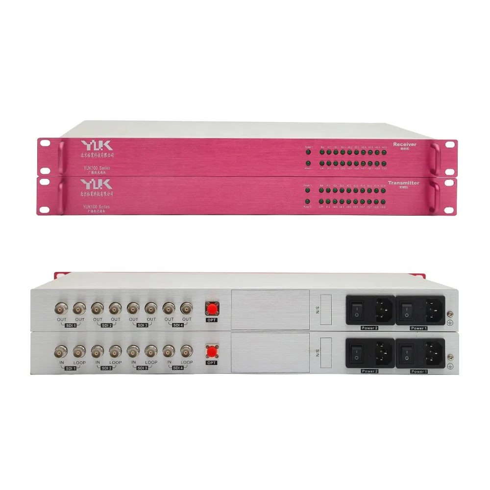 Professional Broadcast Grade 8 Channel 3G SDI HD Video CWDM Fiber Optic Converter Extender Transceiver 20KM