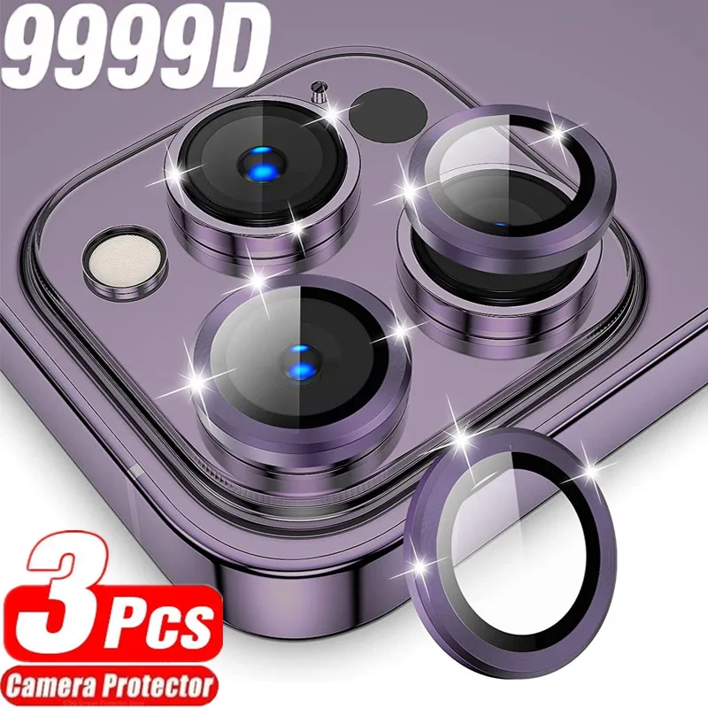 3Pcs Camera Lens Protector for IPhone 12 13 Pro Max Mini Metal Ring Protective Glass for IPhone 11 14 Pro Max Camera Lens Glass