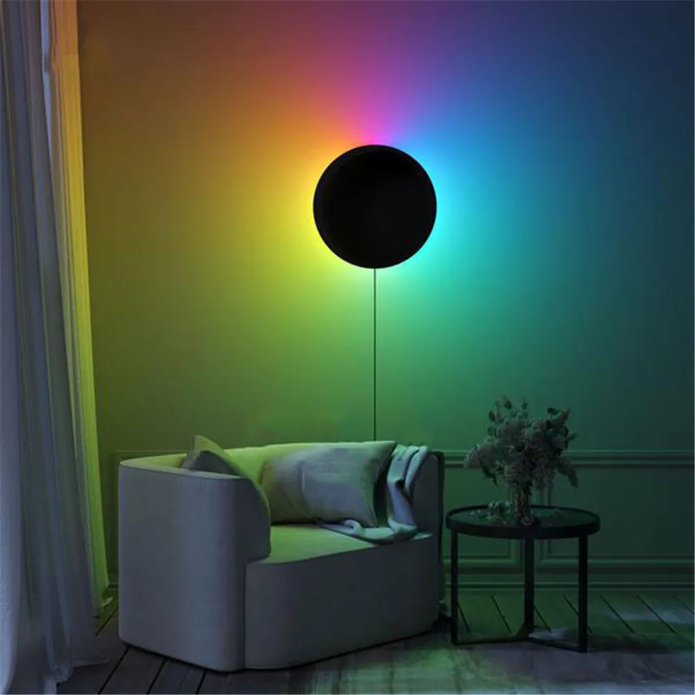 RGB LED Wall lamp Living Room Colorful wall lamps indoor interior Bedside Wall lights Dining Room Lighting