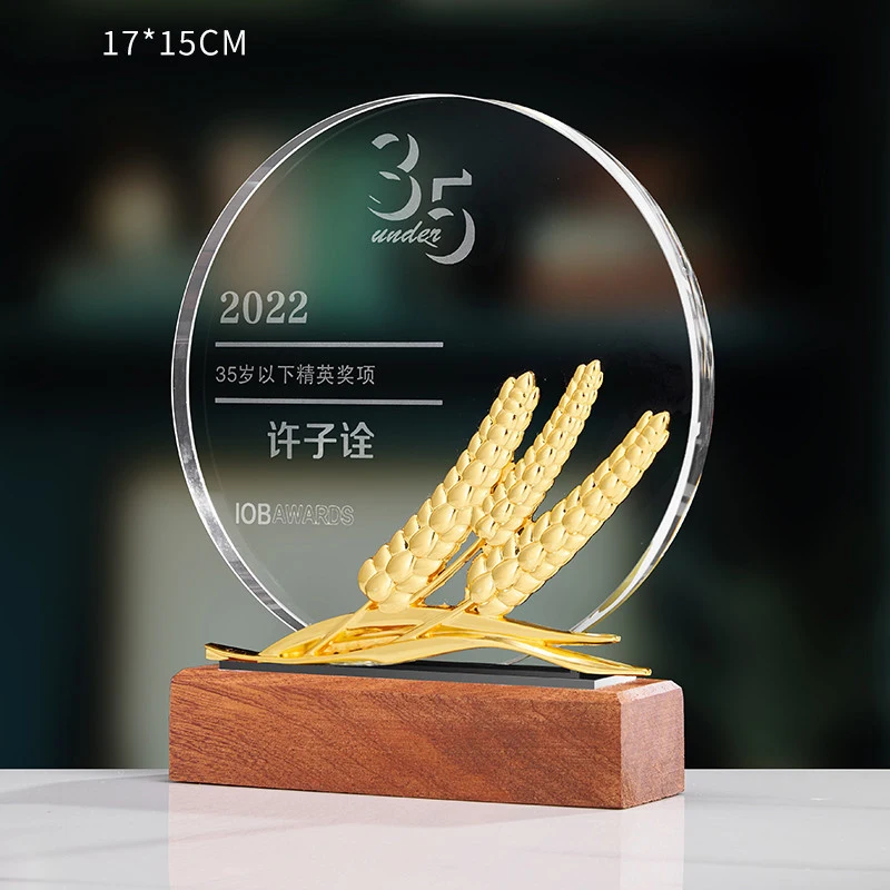 Награда за бизнес-мероприятие с логотипом выгравированным на хрустальном основании