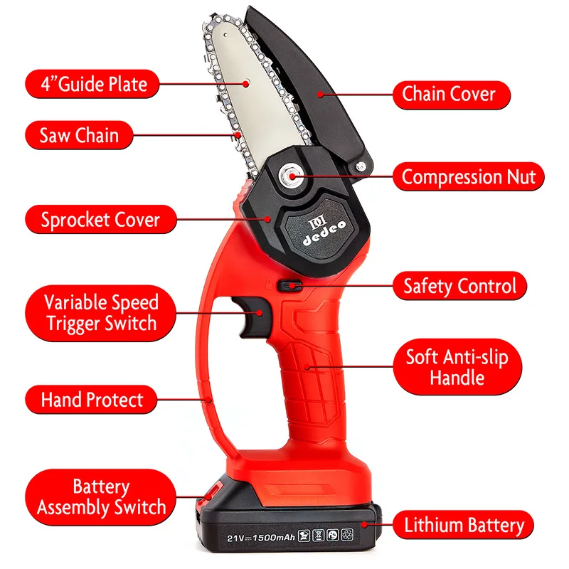 Electric Power Tool Garden Grass Cutting Mower 4 inch Mini Milling 21V Chain Saw ice crusher