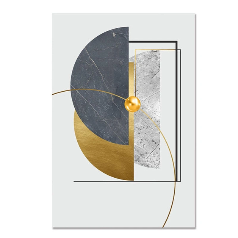 XIngcheng OEM Minimalist Line Modern Wall Paintings Art Picture Geometry Posters Wall Art Abstract Canvas Painting Poster