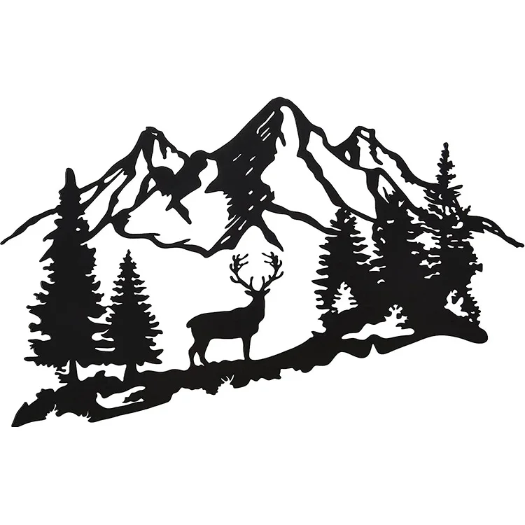 Laser Cut Metal Sign Vintage Deer Wall Art Custom Iron Rustic Wall Decor Metal Deer Decorations