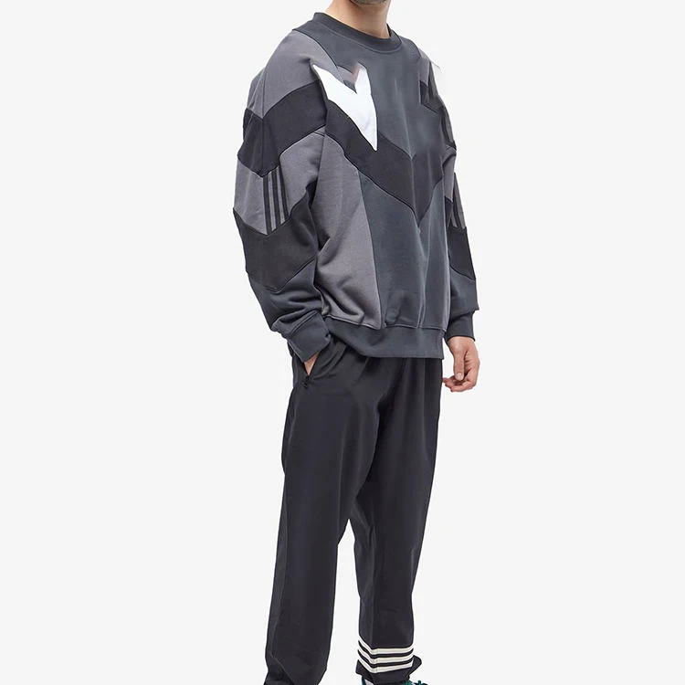 Top High Quality Custom Sweat Shirt Crew Sweat Carbon Grey Wash Color SweatShirt