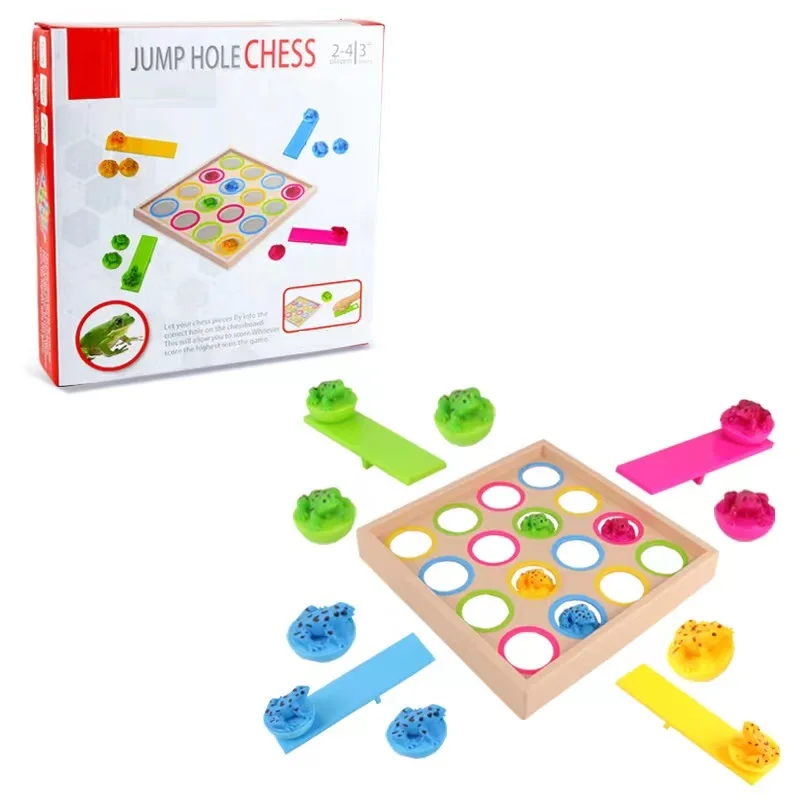 frog jumping hole board game chess plastic indoor family games