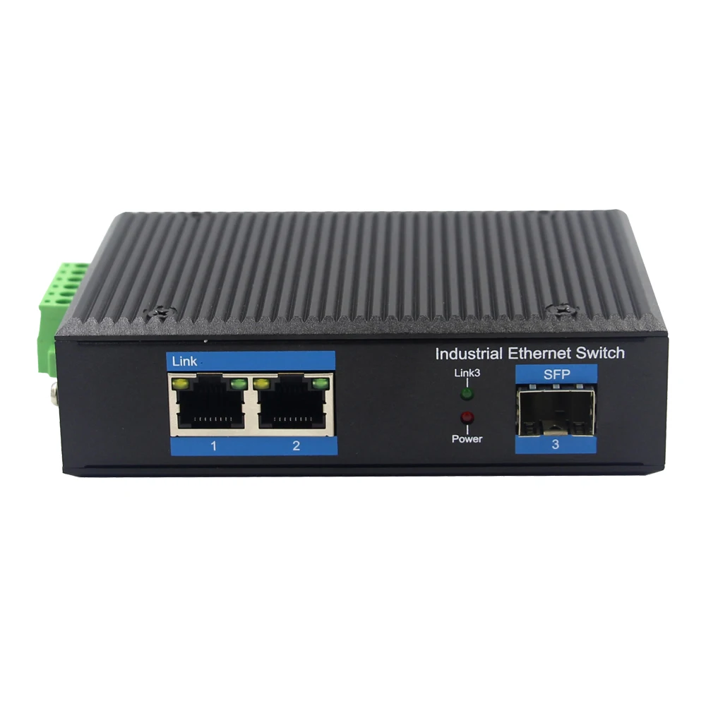 Unmanaged Industrial Switch 10/100/100Mbps 1*SFP port + 2*RJ45 port without SFP module  Switch
